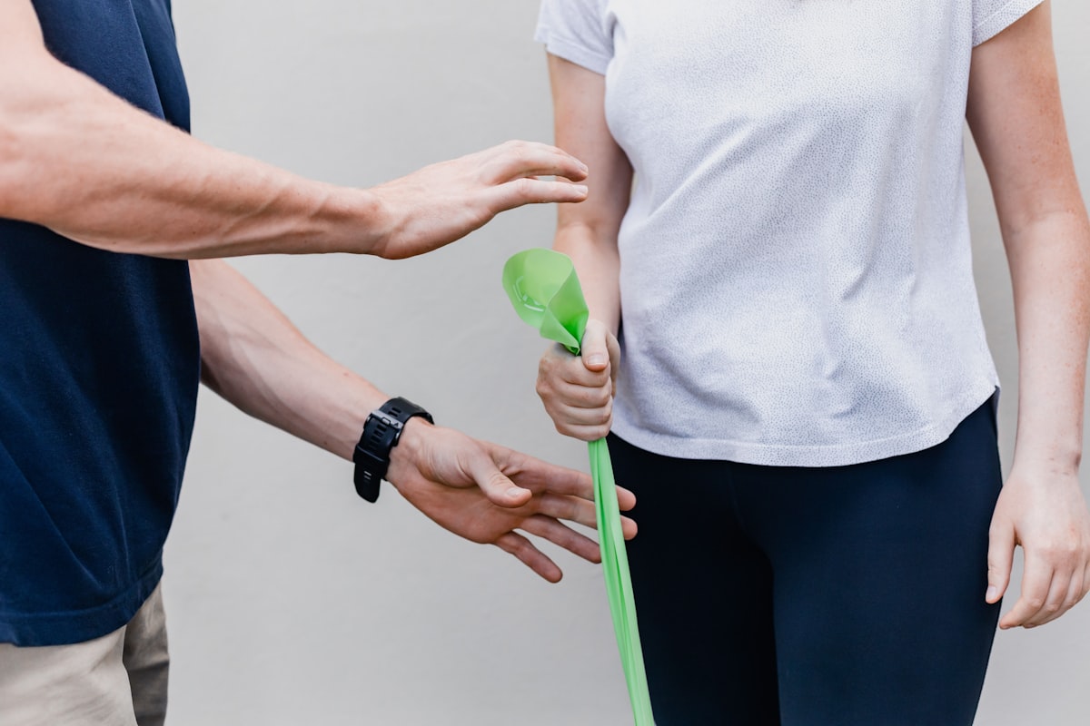 Rehabilitation flexibility exercises in progress